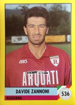 Sticker Davide Zannoni - Il Grande Calcio 1992
 n. 536 - Vallardi