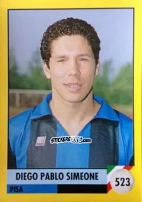 Sticker Diego Pablo Simeone - Il Grande Calcio 1992
 n. 523 - Vallardi