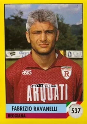 Cromo Fabrizio Ravanelli - Il Grande Calcio 1992
 n. 537 - Vallardi
