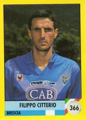 Sticker Filippo Citterio - Il Grande Calcio 1992
 n. 366 - Vallardi