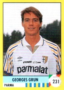 Sticker Georges Grun - Il Grande Calcio 1992
 n. 231 - Vallardi