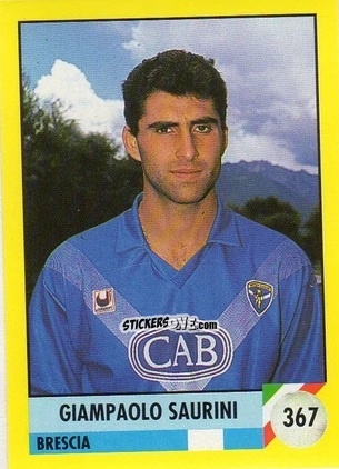 Sticker Giampaolo Saurini - Il Grande Calcio 1992
 n. 367 - Vallardi