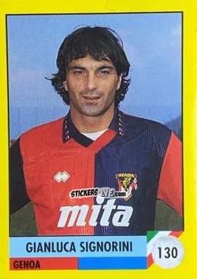 Sticker Gianluca Signorini - Il Grande Calcio 1992
 n. 130 - Vallardi