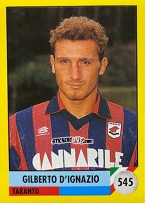 Cromo Gilberto D'ignazio - Il Grande Calcio 1992
 n. 545 - Vallardi