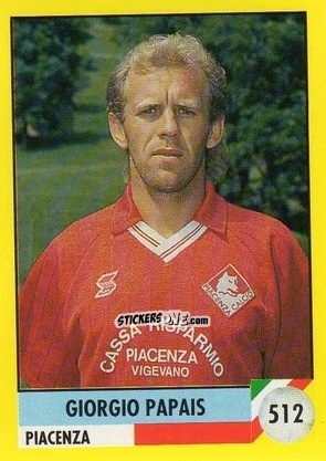 Sticker Giorgio Papais - Il Grande Calcio 1992
 n. 512 - Vallardi