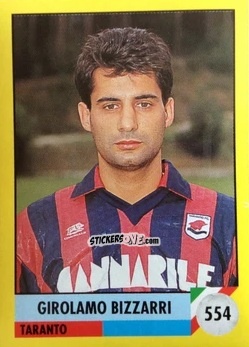 Figurina Girolamo Bizzarri - Il Grande Calcio 1992
 n. 554 - Vallardi