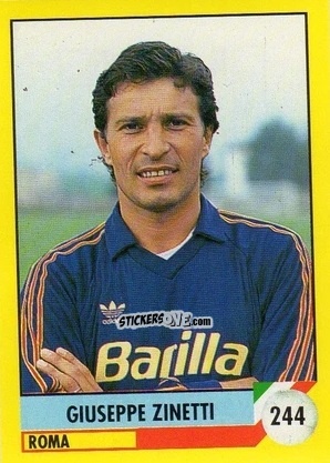 Sticker Giuseppe Zinetti - Il Grande Calcio 1992
 n. 244 - Vallardi