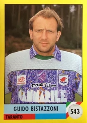 Sticker Guido Bistazzoni - Il Grande Calcio 1992
 n. 543 - Vallardi