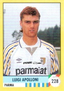 Sticker Luigi Apolloni - Il Grande Calcio 1992
 n. 228 - Vallardi