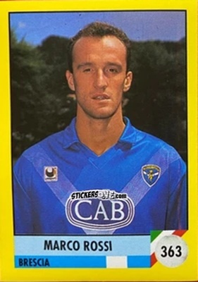 Sticker Marco Rossi - Il Grande Calcio 1992
 n. 363 - Vallardi