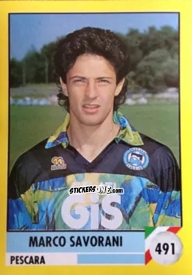 Sticker Marco Savorani - Il Grande Calcio 1992
 n. 491 - Vallardi