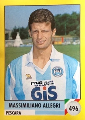 Sticker Massimiliano Allegri - Il Grande Calcio 1992
 n. 496 - Vallardi