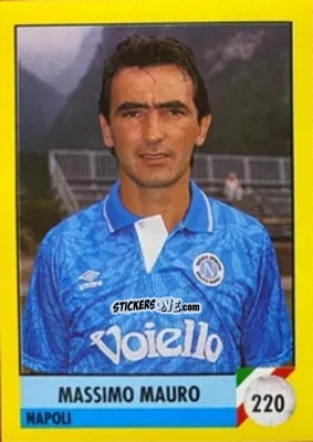 Sticker Massimo Mauro - Il Grande Calcio 1992
 n. 220 - Vallardi