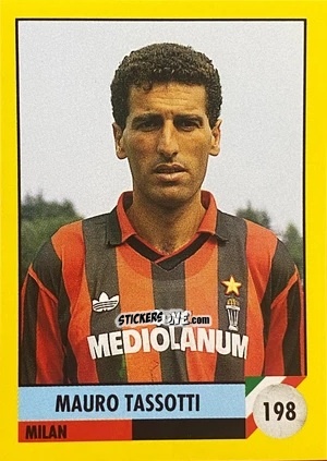 Sticker Mauro Tassotti - Il Grande Calcio 1992
 n. 198 - Vallardi
