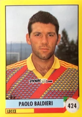 Cromo Paolo Baldieri - Il Grande Calcio 1992
 n. 424 - Vallardi