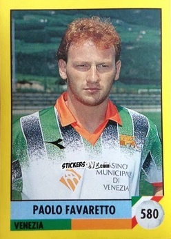 Sticker Paolo Favaretto - Il Grande Calcio 1992
 n. 580 - Vallardi