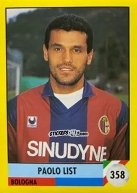 Cromo Paolo List - Il Grande Calcio 1992
 n. 358 - Vallardi