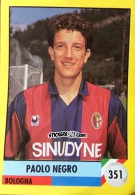 Sticker Paolo Negro - Il Grande Calcio 1992
 n. 351 - Vallardi