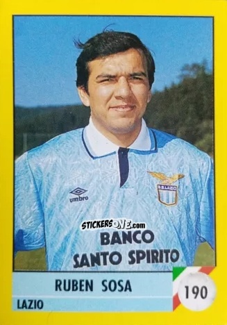 Cromo Ruben Sosa - Il Grande Calcio 1992
 n. 190 - Vallardi
