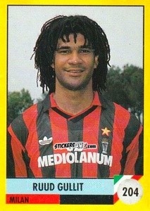 Cromo Ruud Gullit - Il Grande Calcio 1992
 n. 204 - Vallardi