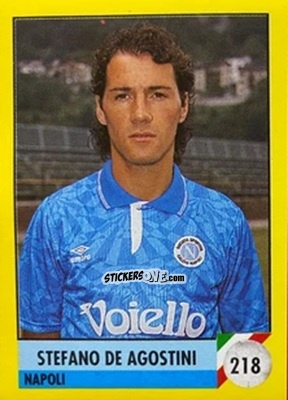 Cromo Stefano De Agostini - Il Grande Calcio 1992
 n. 218 - Vallardi