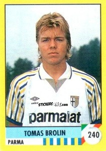 Cromo Tomas Brolin - Il Grande Calcio 1992
 n. 240 - Vallardi