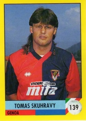 Cromo Tomas Skuhravy - Il Grande Calcio 1992
 n. 139 - Vallardi