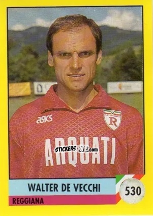 Figurina Walter De Vecchi - Il Grande Calcio 1992
 n. 530 - Vallardi
