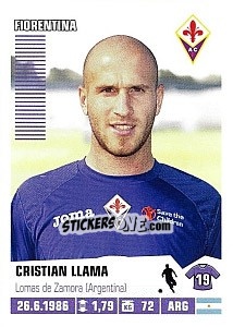 Cromo Cristian Llama (Fiorentina) - Calciatori 2012-2013 n. A26 - Panini
