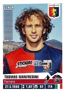 Cromo Thomas Manfredini (Genoa) - Calciatori 2012-2013 n. A32 - Panini