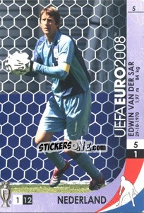 Sticker Edwin van der Sar - UEFA Euro Austria-Switzerland 2008. Trading Cards Game n. 5 - Panini