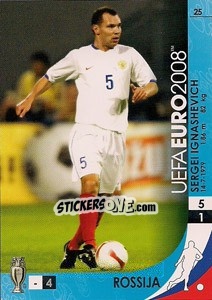 Cromo Sergei Ignashevich - UEFA Euro Austria-Switzerland 2008. Trading Cards Game n. 25 - Panini