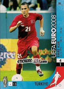 Figurina Emre Asik - UEFA Euro Austria-Switzerland 2008. Trading Cards Game n. 58 - Panini