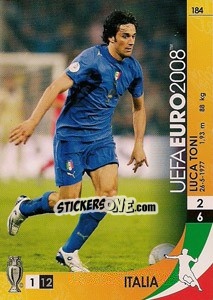 Figurina Luca Toni - UEFA Euro Austria-Switzerland 2008. Trading Cards Game n. 184 - Panini