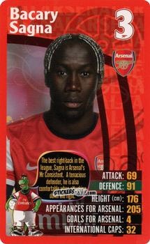 Cromo Bacary Sagna - Arsenal 2012-2013
 n. 4 - Top Trumps