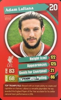 Cromo Adam Lallana - Liverpool 2017-2018
 n. 16 - Top Trumps