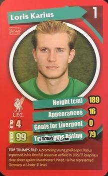 Sticker Loris Karius - Liverpool 2017-2018
 n. 13 - Top Trumps