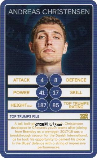 Cromo Andreas Christensen - Chelsea 2019-2020
 n. 2 - Top Trumps