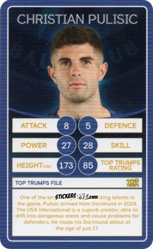 Cromo Christian Pulisic - Chelsea 2019-2020
 n. 6 - Top Trumps