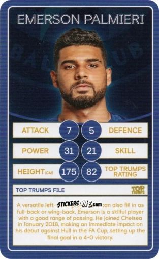 Sticker Emerson Palmieri - Chelsea 2019-2020
 n. 7 - Top Trumps