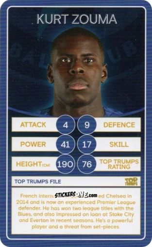 Cromo Kurt Zouma - Chelsea 2019-2020
 n. 11 - Top Trumps