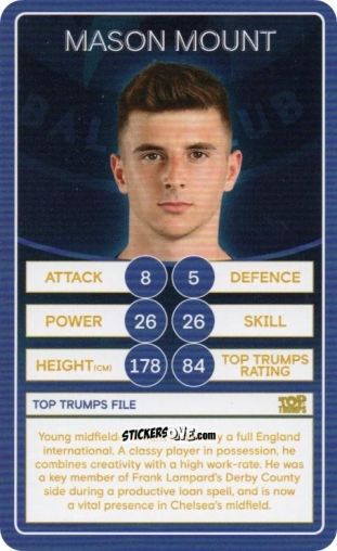 Cromo Mason Mount - Chelsea 2019-2020
 n. 13 - Top Trumps
