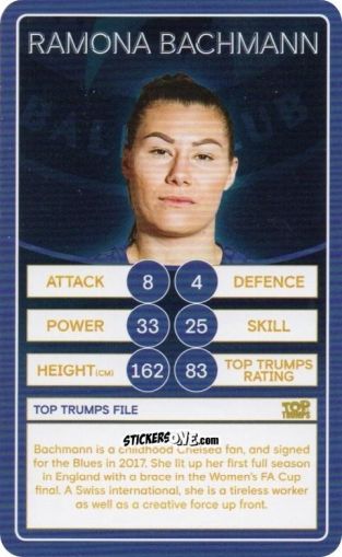 Sticker Ramona Bachmann - Chelsea 2019-2020
 n. 31 - Top Trumps