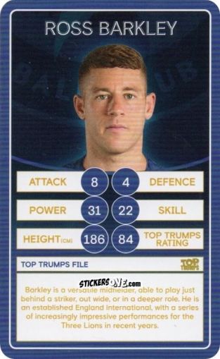 Sticker Ross Barkley - Chelsea 2019-2020
 n. 20 - Top Trumps