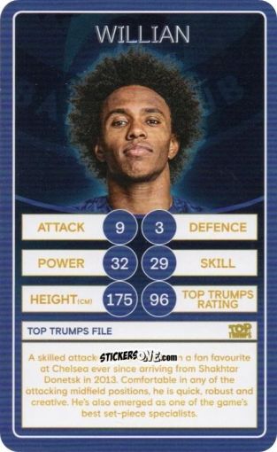 Figurina Willian - Chelsea 2019-2020
 n. 23 - Top Trumps