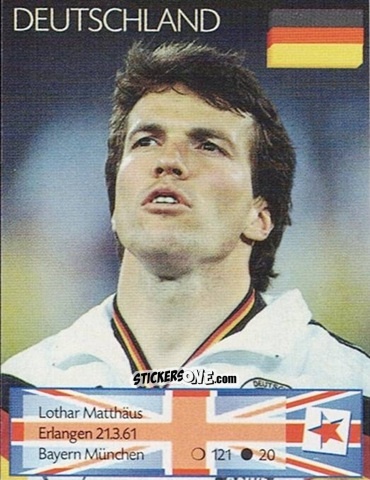 Figurina Lothar Matthaus - Euro Cup 1996
 n. 183 - EUROM
