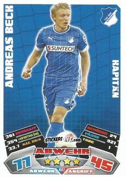 Cromo Andreas Beck - German Football Bundesliga 2012-2013. Match Attax n. 442 - Topps