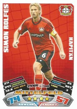 Figurina Simon Rolfes - German Football Bundesliga 2012-2013. Match Attax n. 443 - Topps