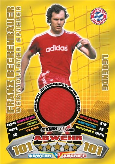 Cromo Franz Beckenbauer - German Football Bundesliga 2012-2013. Match Attax n. 539t - Topps