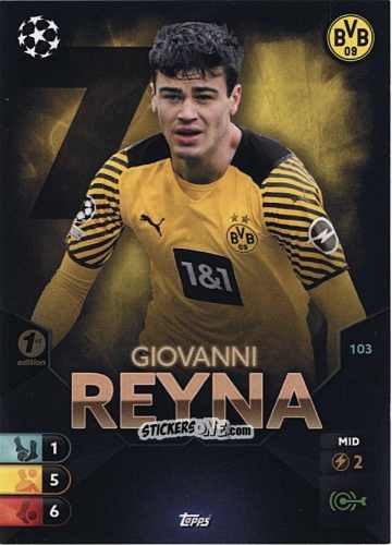 Cromo Giovanni Reyna - Total Football 2021-2022
 n. 103 - Topps